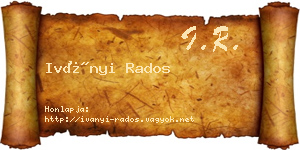 Iványi Rados névjegykártya