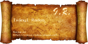 Iványi Rados névjegykártya